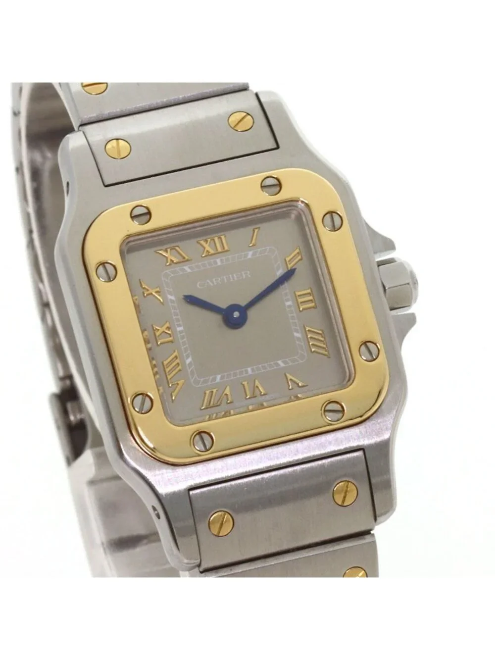 Cartier Santos Galve SM Watch SS 18k Yellow Gold
